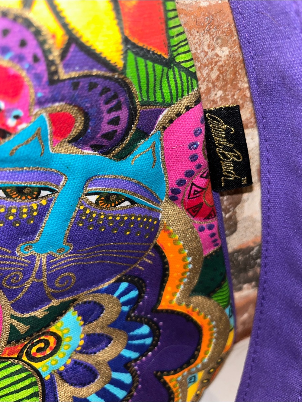Laurel Burch Multicolor Floral Crossbody with Purple Strap - Picture 6 of 13